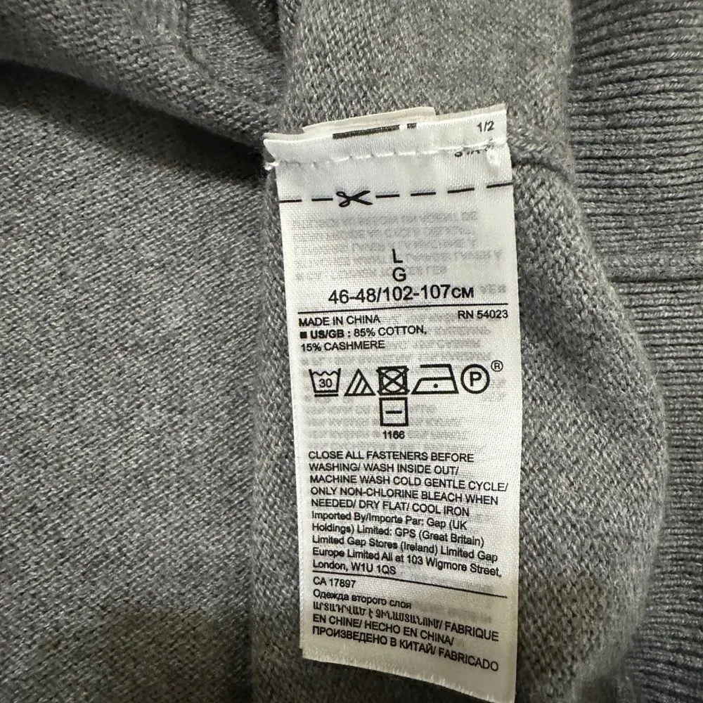 Banana Republic Gray Zip Up Sweater with Standing Collar